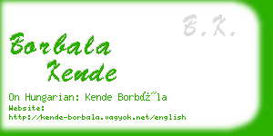 borbala kende business card